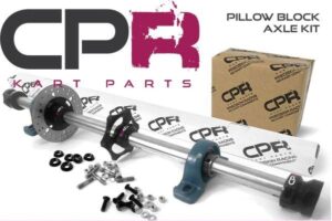 Complete 40mm Axle Kit 8mm Keyway PROJECT series with Pillow Blocks (Colour Configurable)