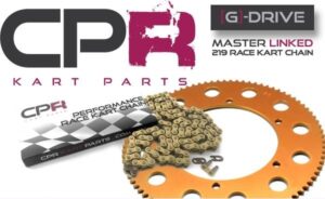 Go Kart CPR G-DRIVE GOLD Race Chain w/Link and Sprocket BUNDLE 219 Pitch BRAND NEW