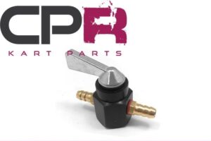 Fuel Line On/Off Tap Switch for standard Go Kart line Black Anodised (NOTE: Some fuels may damage the seals and cause leaks)