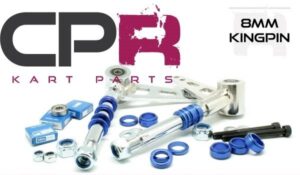 Stub Axle Spindle Suit Arrow CRG Silver Pair w/Blue Spacers