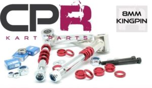 Stub Axle Spindle Suit Arrow CRG Silver Pair w/Red Spacers