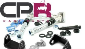 Stub Axle PROJECT SERIES Spindle Suit Arrow CRG Silver Pair w/Black Spacers and Brackets AND CAMBER ADJUSTERS