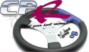 Steering Wheel Flat Top Stiched Blue with Blue Anodised Kit