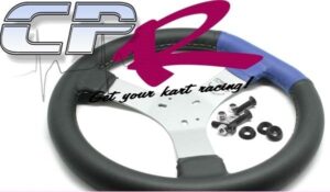 Steering Wheel Flat Top Stiched Blue with Black Anodised Kit