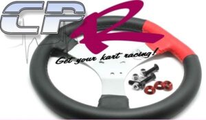 Steering Wheel Flat Top Stiched Red with Red Anodised Kit