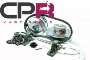 Torque Converter Clutch Complete Kit for Engines 9hp and Larger 25.4mm (1") bore with Jackshaft, #35 Competition Chain, Sprockets, Bearings, Belt