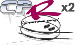 2x Throttle Cables 1.6m with FREE Black Anodised Terminator Clamp suit 2-stroke