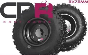Complete Go Kart Off Road Rims & Tyres REAR PAIR ONLY - NEW MODEL 3x78mm PCD